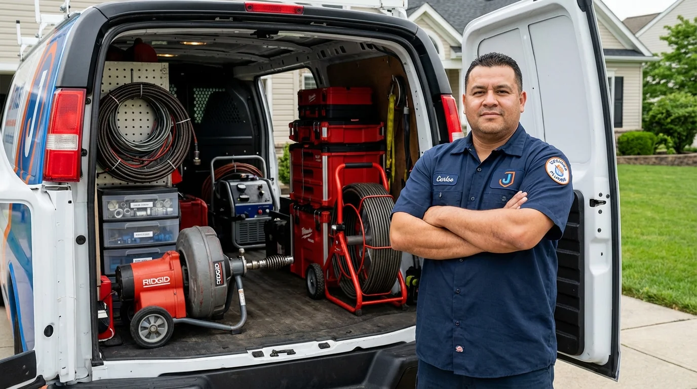Professional drain cleaning equipment and Johns Plumbing LLC plumber in North Augusta