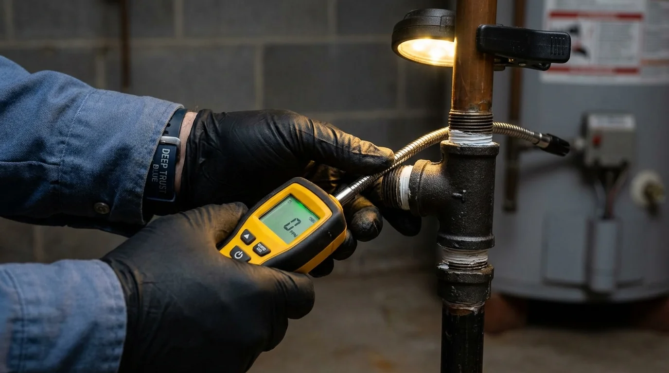 Gas leak detection with electronic sniffer by Johns Plumbing LLC in North Augusta