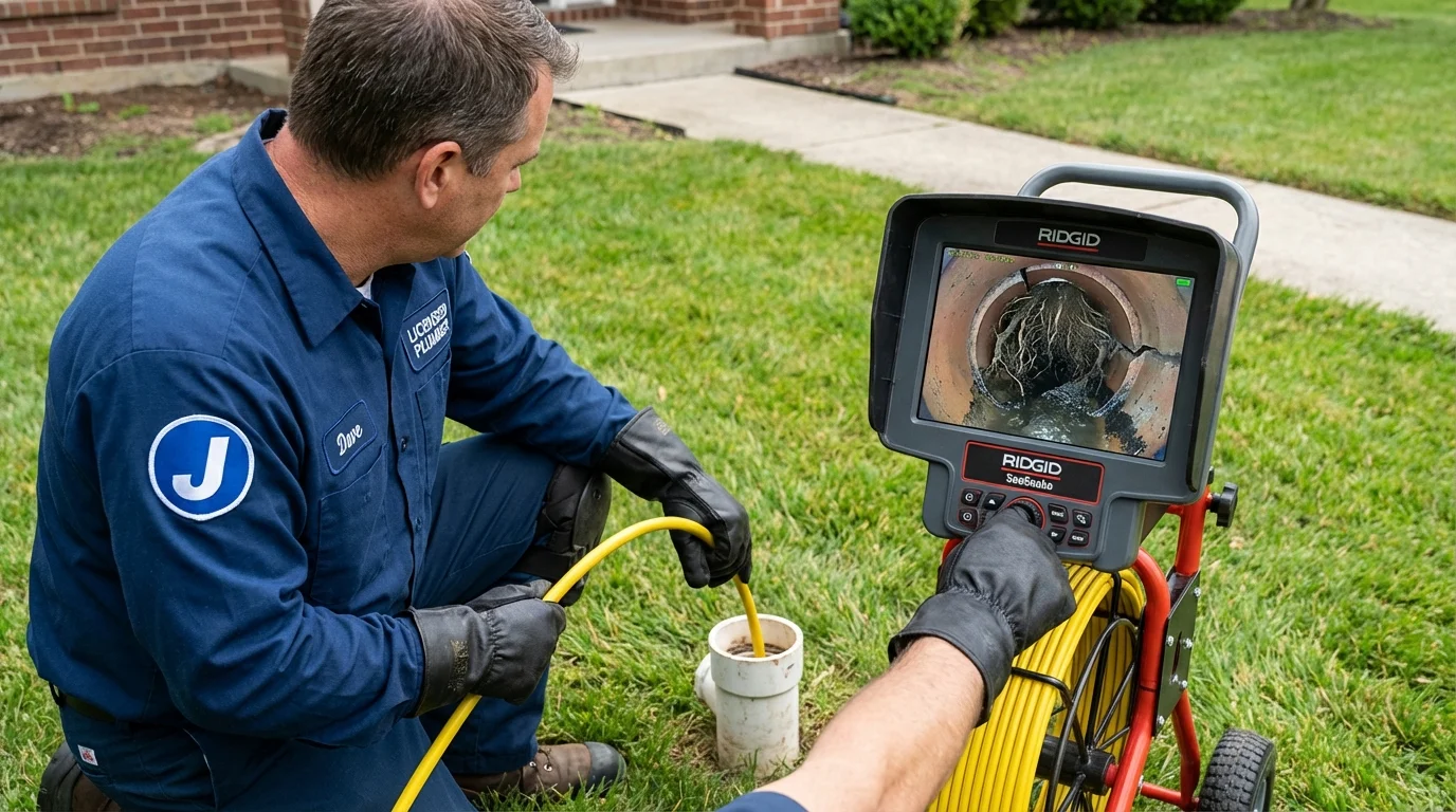Sewer camera inspection being performed by Johns Plumbing LLC in North Augusta